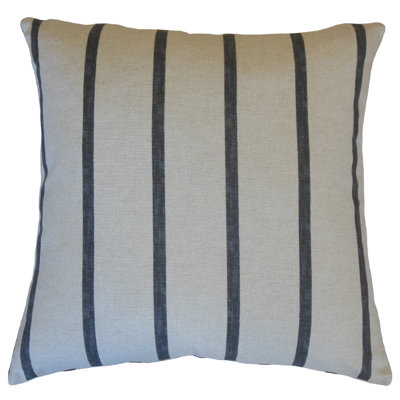 Gracie Oaks Lamm Striped Throw Pillow Gray, Red, White, Stripes Throw Pillow